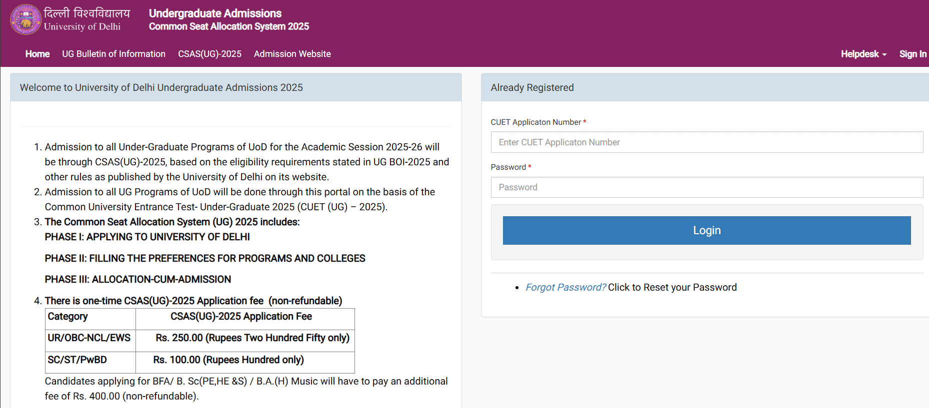 DU UG Admissions 2025 Begin – Apply Now via CSAS Portal @ugadmission.uod.ac.in -_3.1