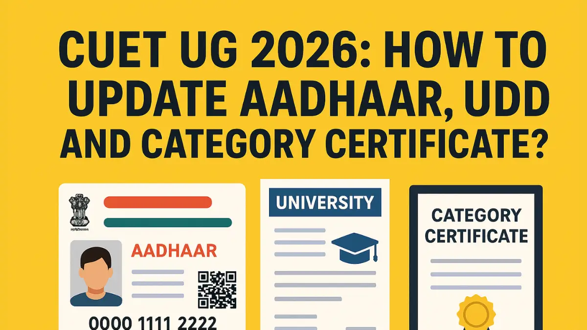 CUET UG 2026: How Update Update Aadhaar, UDID and Category Certificate?