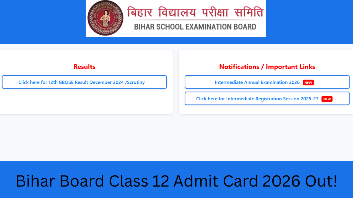 Bihar Board Class 12 Admit Card 2026