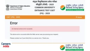 CUET PG Result site show error