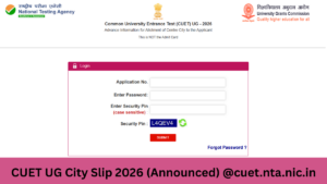 CUET UG City Intimation Slip 2026